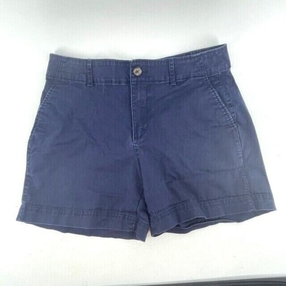 GAP Women's Blue Chino Khaki 5" Shorts Size 4 Casual Summer Flat Front - Picture 2 of 9